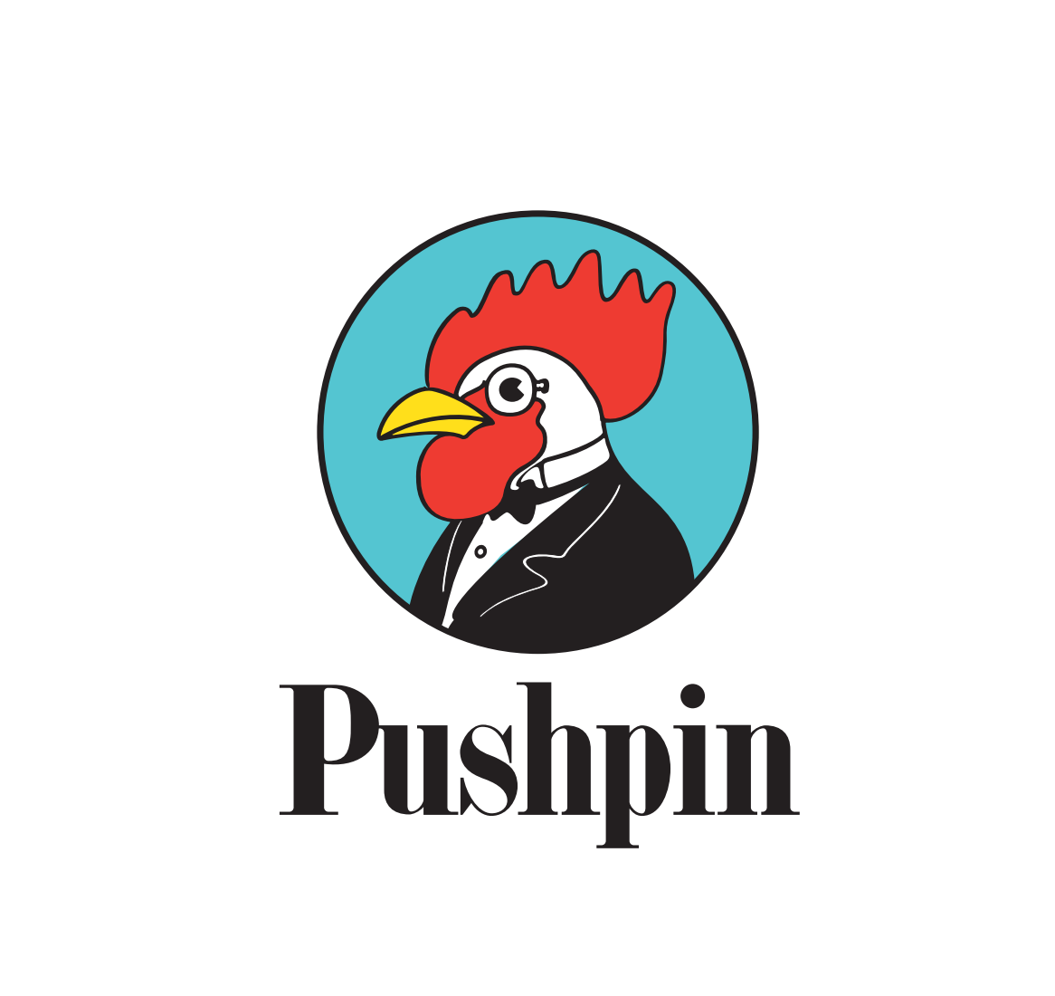 Pushpin Legendary T-Shirts『Pushpin Rooster logo for White』-b001